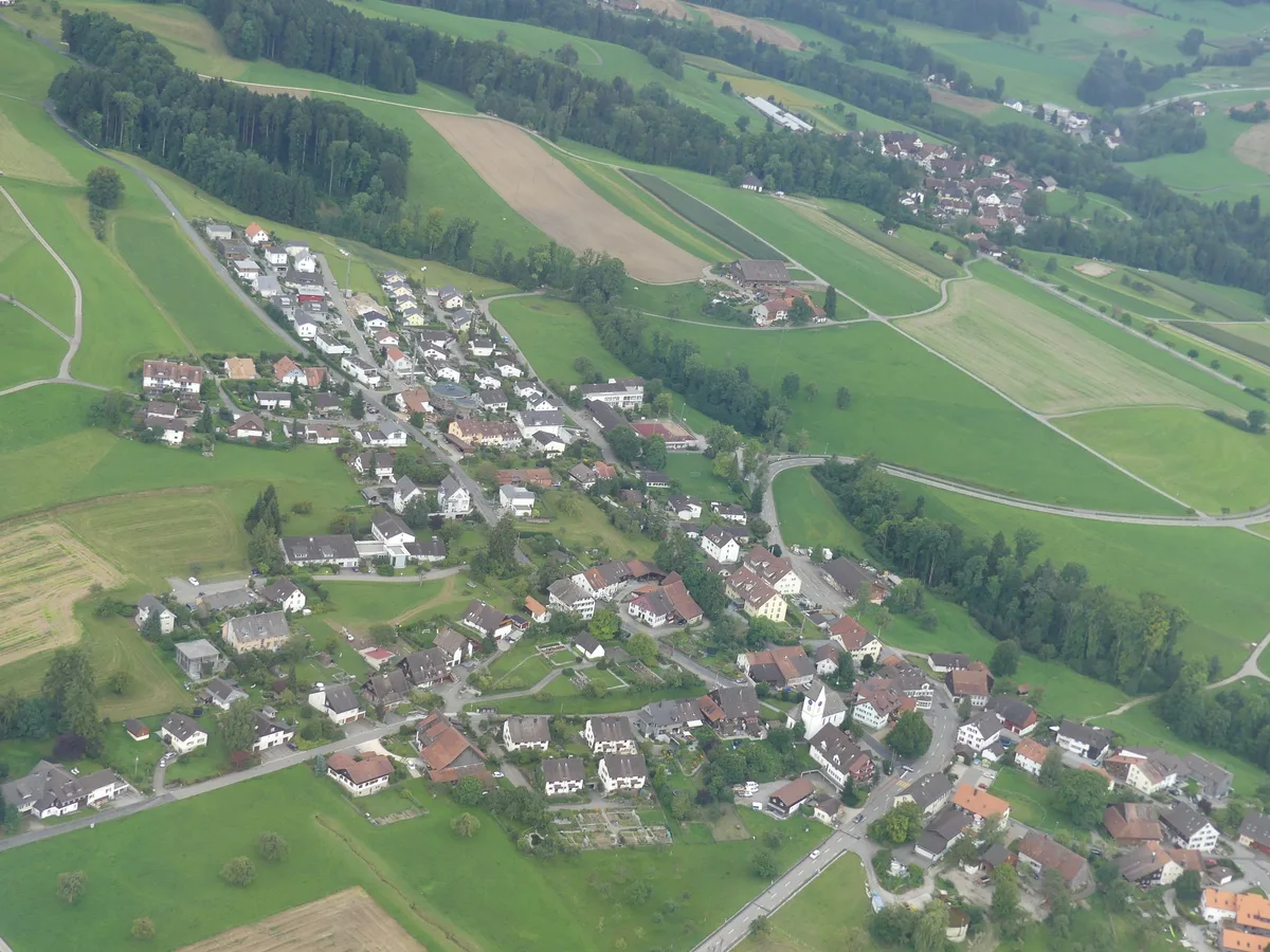 Blick von oben auf Wildberg.
